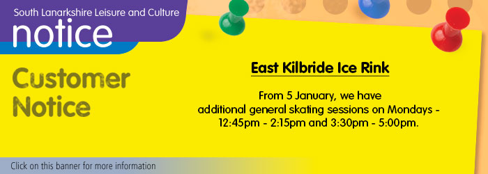 Additional skating sessions at East Kilbride ice rink Slider image